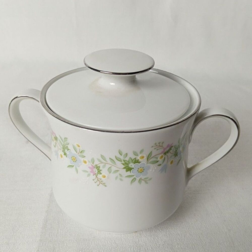 Johann Haviland Forever Spring Bavaria Germany Covered Sugar Bowl w/ Lid
